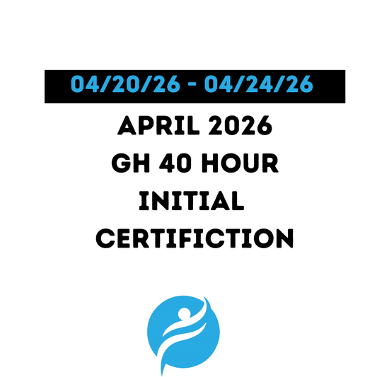Group Home 40 Hour Initial Certification 04/20/26 - 04/24/26 (Zoom Video)