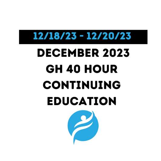 December 2023 | 40 Hour Recertification | 20 Hours (Zoom Video) |20 Hours (Online) - GH