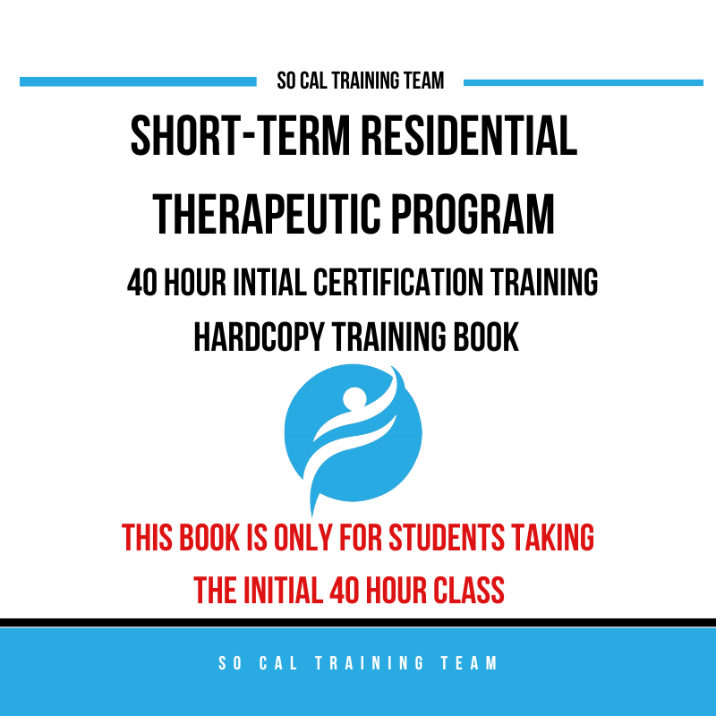 Strtp Turlock STRTP Initial 40 Hour Training Book (Hardcopy) – So Cal Training Team