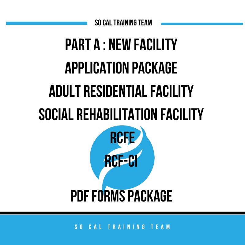 Adult Residential Facility (Part A Application PDF Forms)