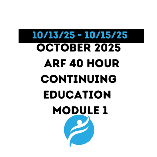 October 2025 | 40 Hour Recertification | 20 Hours (Zoom Video) |20 Hours (Online) - ARF Module 1