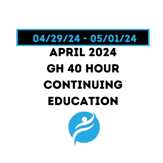 April 2024 | 40 Hour Recertification | 20 Hours (Zoom Video) |20 Hours (Online) - GH
